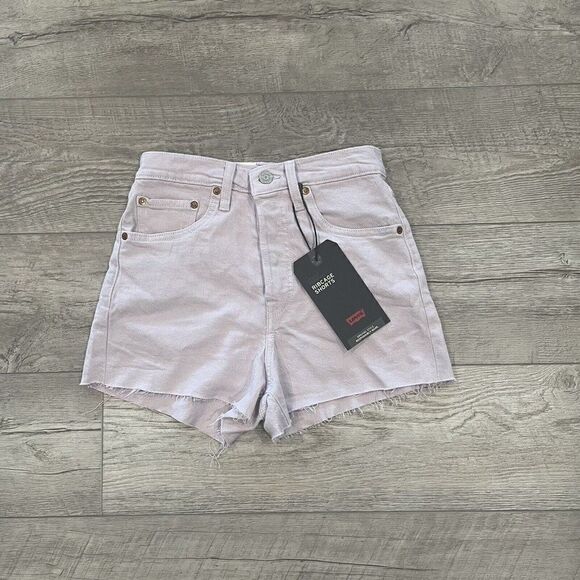 Levis Ribcage Shorts Womens 28 Purple High Rise Cut Off 778790054 - Picture 4 of 5